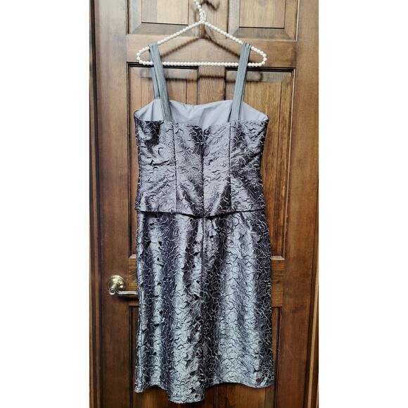 JADE COUTURE GRAY LACE Women Sheath Dress FORMAL MOTHER OF BRIDE SLEEVELESS 12 - Picture 7 of 11